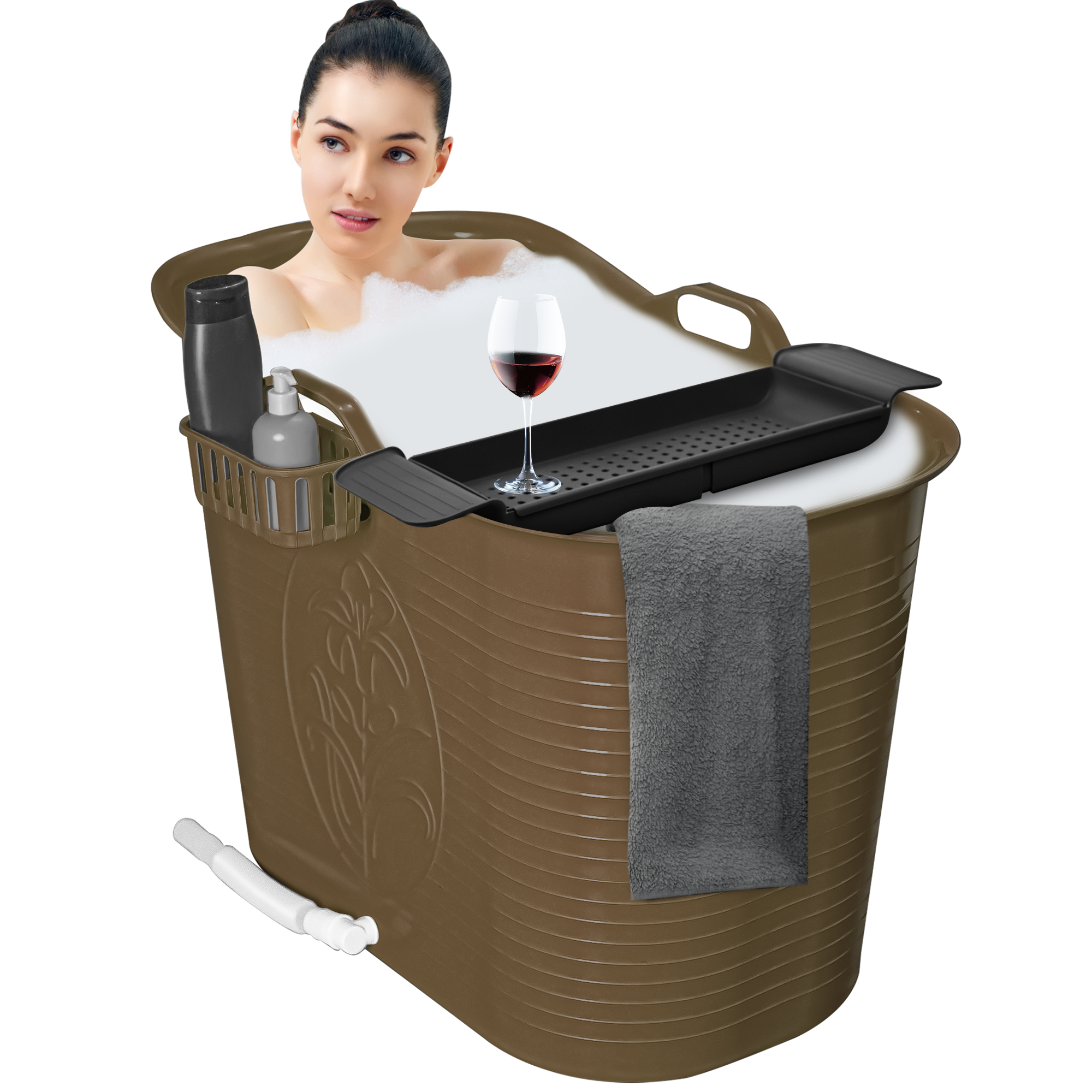 Zitbad Nancy - 200L - Bath Bucket - Inclusief Badrek - Goud