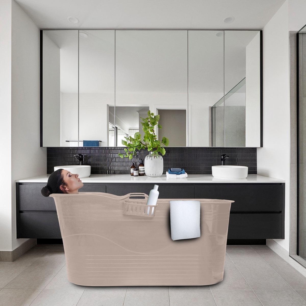 LIFEBATH Zitbad Mira Bath Bucket XL 400L Ligbad 122 cm Costa