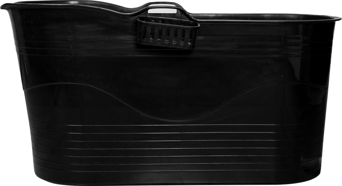 LIFEBATH Zitbad Mira Bath Bucket XL Inclusief badrek 400L Ligbad 122 cm Zwart