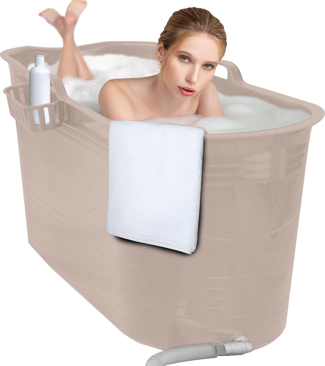 meest baas beneden LIFEBATH - Zitbad Mira - Bath Bucket XL - Inclusief badrek - 400L - Ligbad  122 cm - Costa Rica Sand - VOTIRA - Lifestyle en Wonen