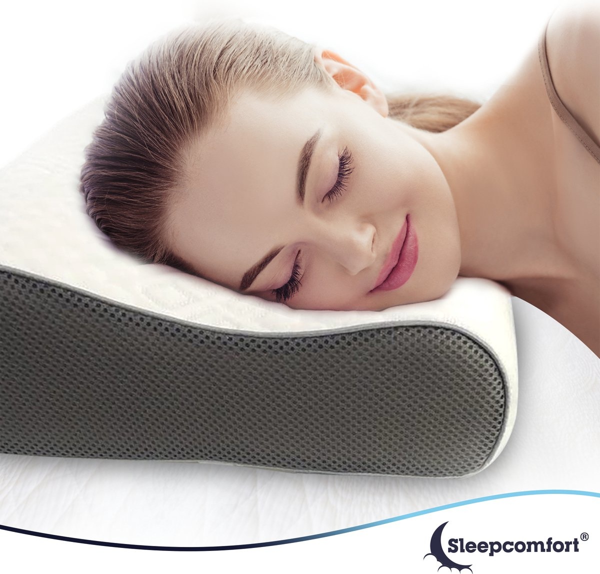 Sleepcomfort® - Hoofdkussen - Memory foam - 60 x 40x 12 cm - Traagschruim - - Koudschuim - Blue zero Technology Voor Hoofd, Nek en Schouders VOTIRA - Lifestyle en Wonen
