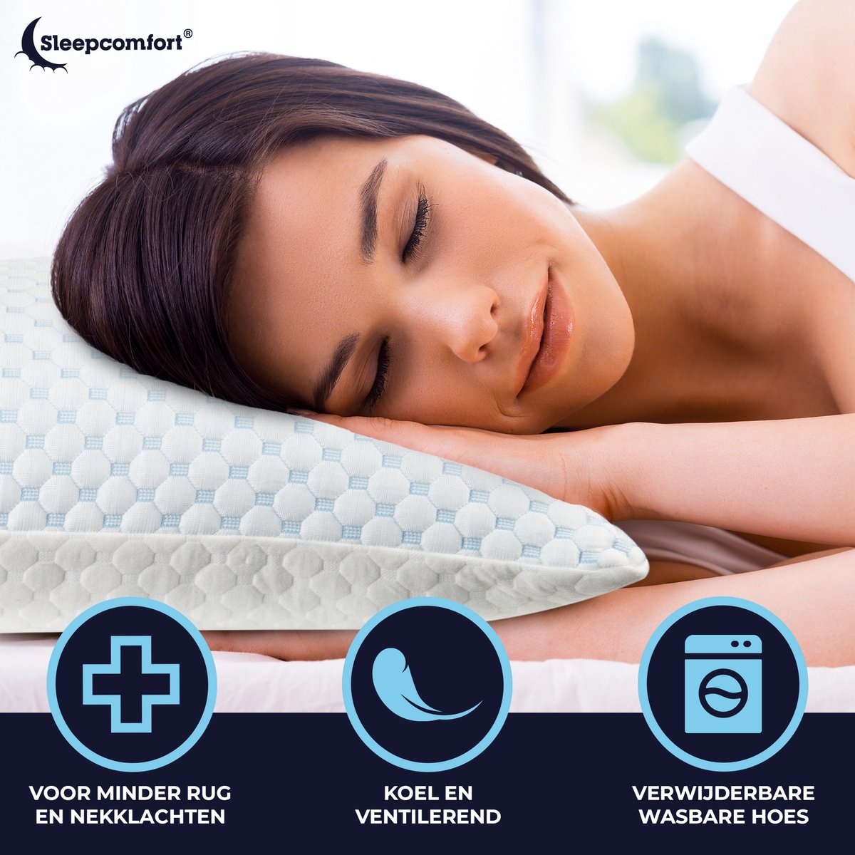 Middellandse Zee Vergelijkbaar Wereldwijd Sleepcomfort® - Hoofdkussen - 30 Nachten Proefslapen - Memory Foam -  Afstelbaar Design - Geschikt voor rug-, zij- en buikslapers - Traagschuim -  Vermindert Nekklachten - NanoPillow - VOTIRA - Lifestyle en Wonen