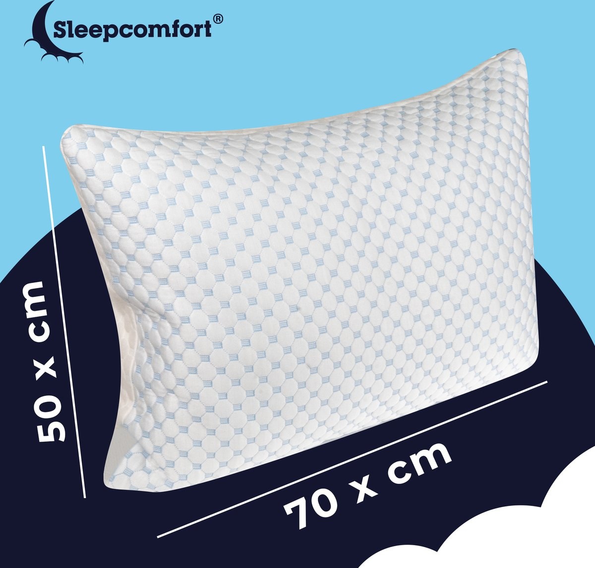 Hoofdkussen - NanoPillow - Memory Foam - Afstelbaar Design - Geschikt voor rug-, zij- en buikslapers