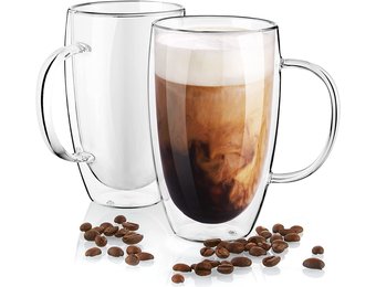 wetgeving Interesseren tekort Dubbelwandige glazen - Yara - Koffie/Thee - 450 ml - Set van 2 - VOTIRA -  Lifestyle en Wonen