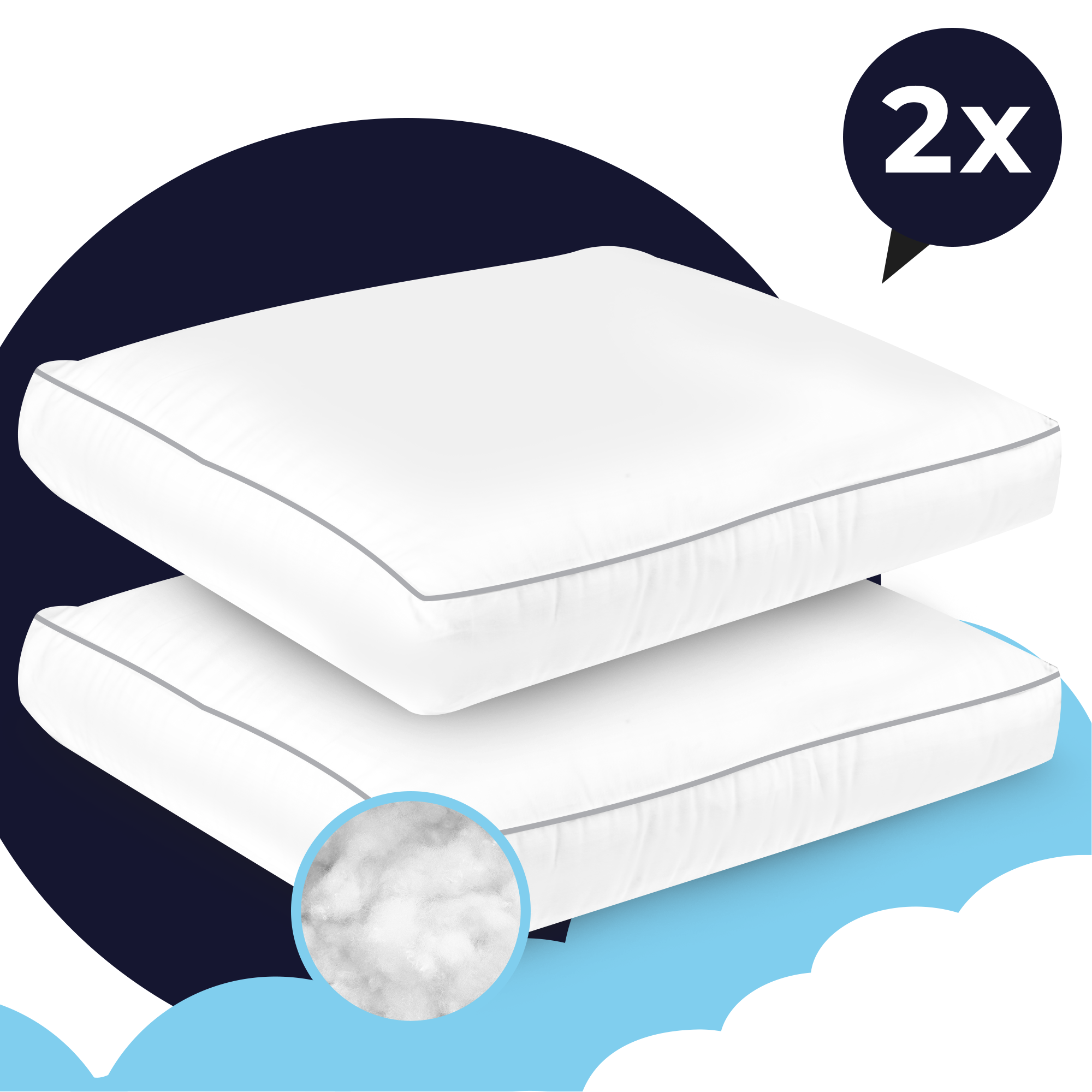 Informeer Ideaal overhemd Sleepcomfort – Hoofdkussen - Duo Pack - Set van 2 - Anti-allergie -  Geschikt voor rug- en zijslapers - 50 x 60 cm - VOTIRA - Lifestyle en Wonen