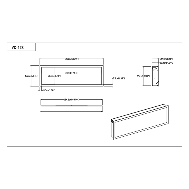 Elektrische sfeerhaard Smartline 50″ inch – 128 cm