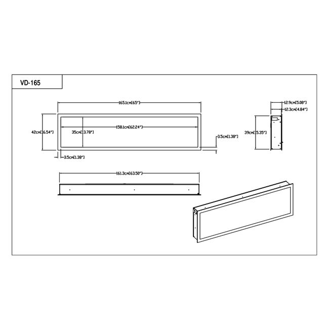 Elektrische sfeerhaard Smartline 65″ inch – 165 cm