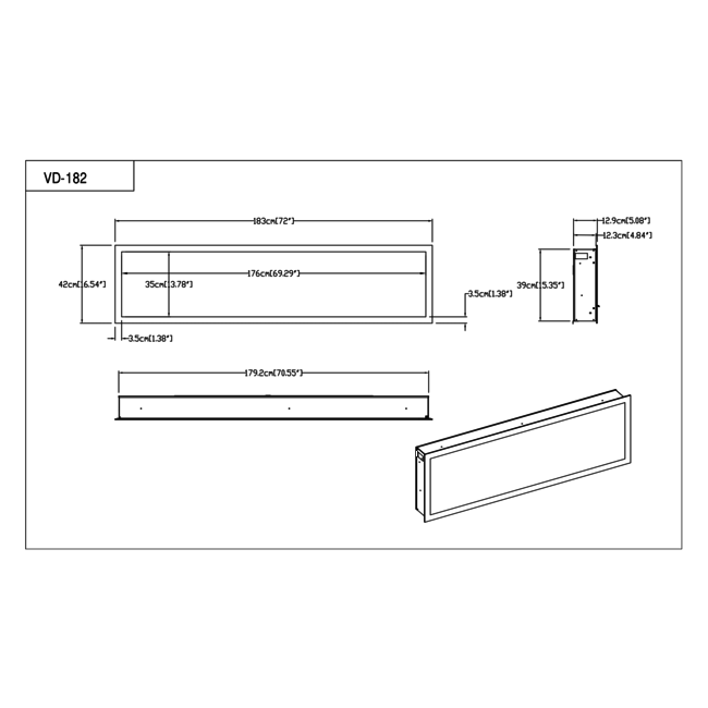 Elektrische sfeerhaard Smartline 72″ inch – 182 cm