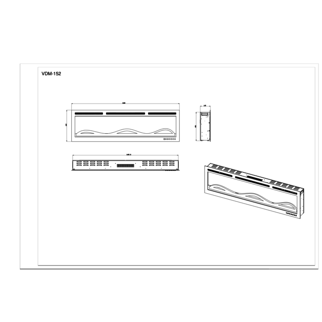 Elektrische sfeerhaard Smartline Pro 60″ inch – 152 cm