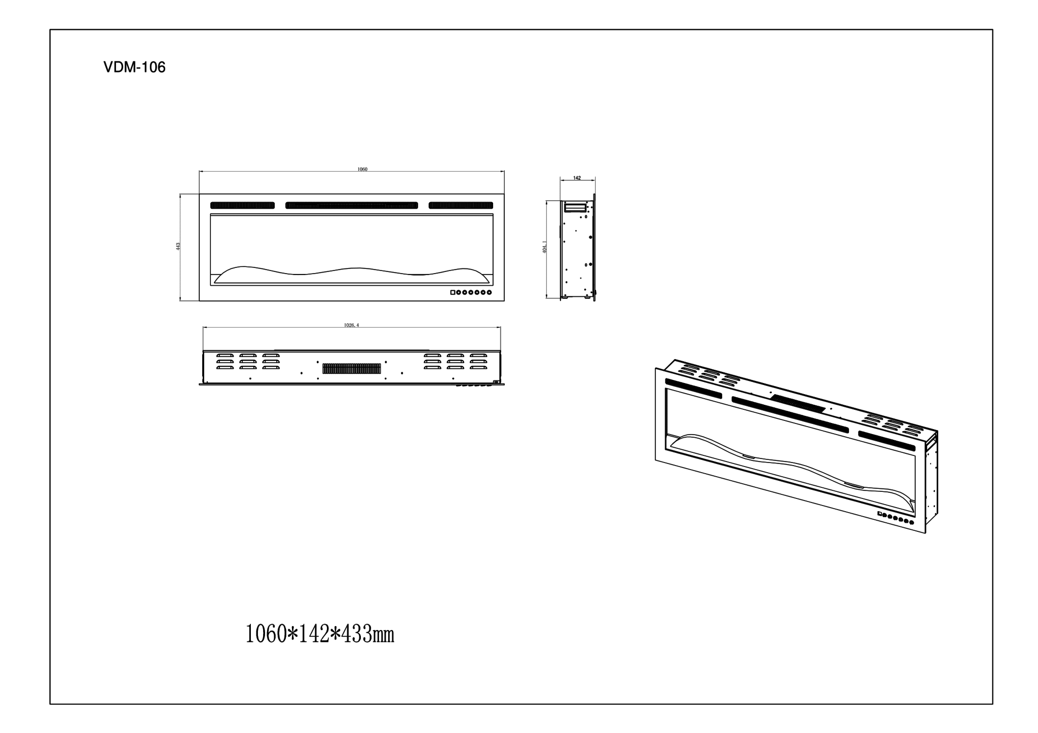 Elektrische sfeerhaard Smartline Pro 42″ inch – 106 cm