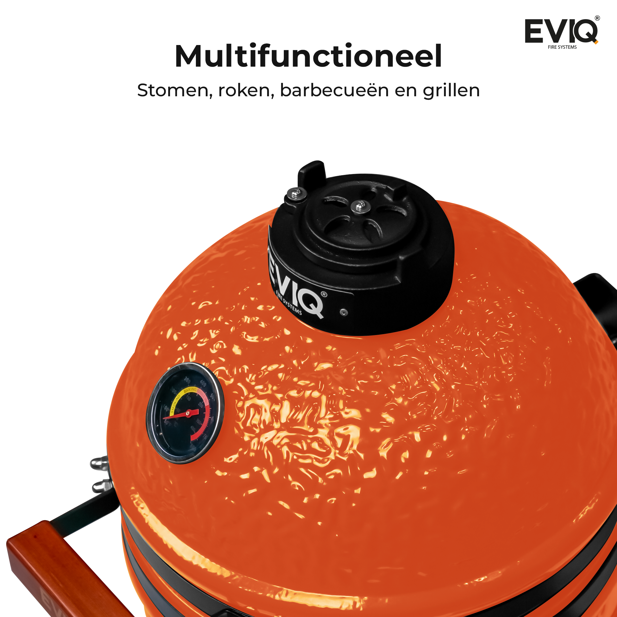 BBQ - Kamado - 13" - Grillmaster - Houtskoolbarbecue – Keramisch - Oranje
