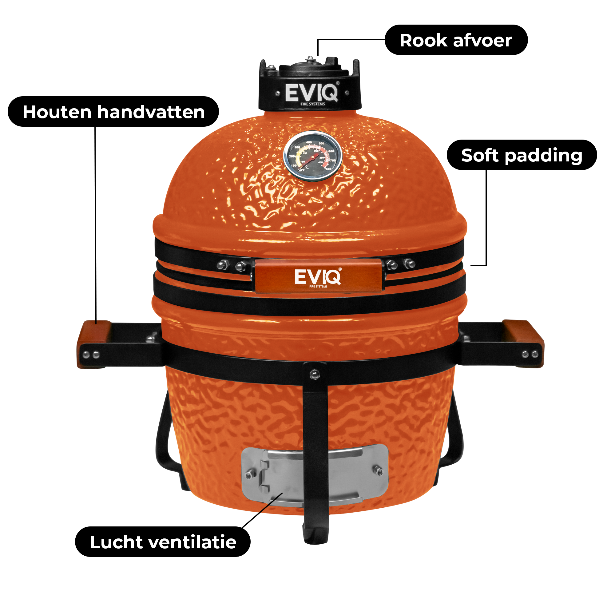 BBQ - Kamado - 13" - Grillmaster - Houtskoolbarbecue – Keramisch - Oranje