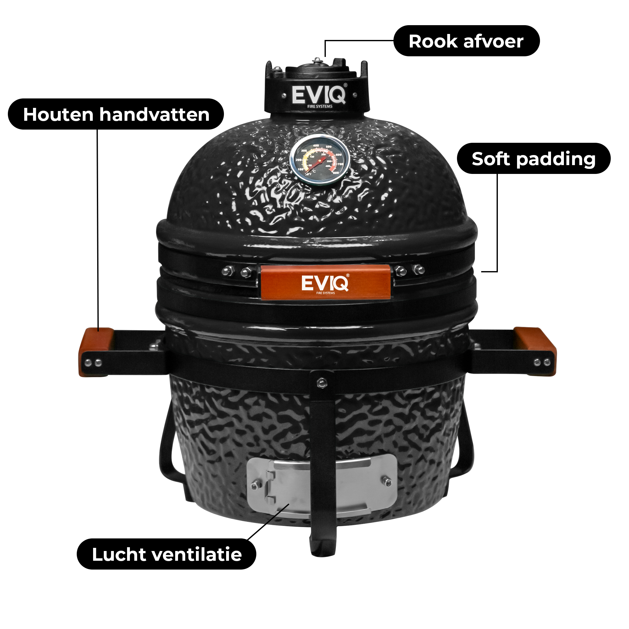 BBQ - Kamado - 13" - Grillmaster - Houtskoolbarbecue – Keramisch - Antractiet