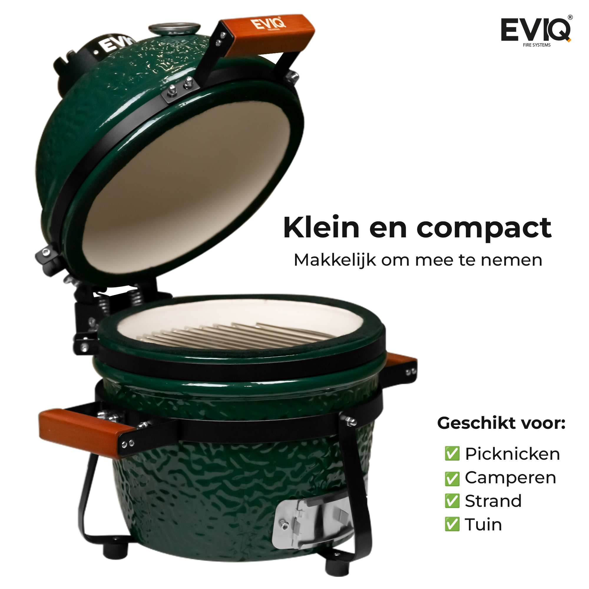 BBQ - Kamado - 13" - Grillmaster - Houtskoolbarbecue – Keramisch - Groen