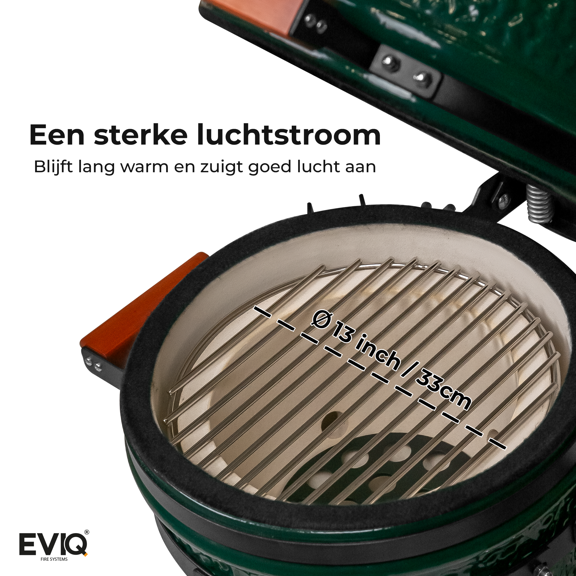 BBQ - Kamado - 13" - Grillmaster - Houtskoolbarbecue – Keramisch - Groen