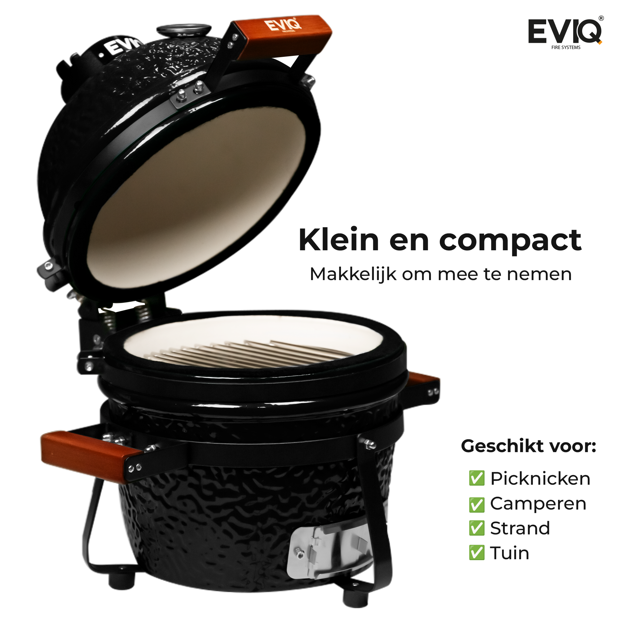 BBQ - Kamado - 13" - Grillmaster - Houtskoolbarbecue – Keramisch - Zwart