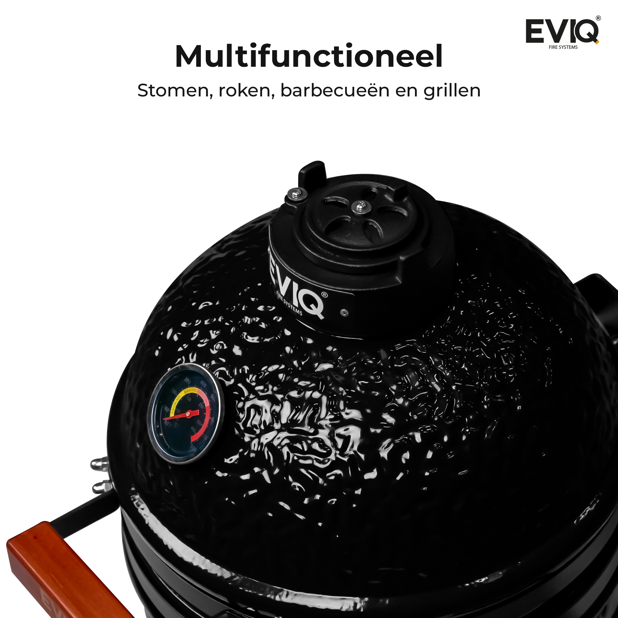BBQ - Kamado - 13" - Grillmaster - Houtskoolbarbecue – Keramisch - Zwart