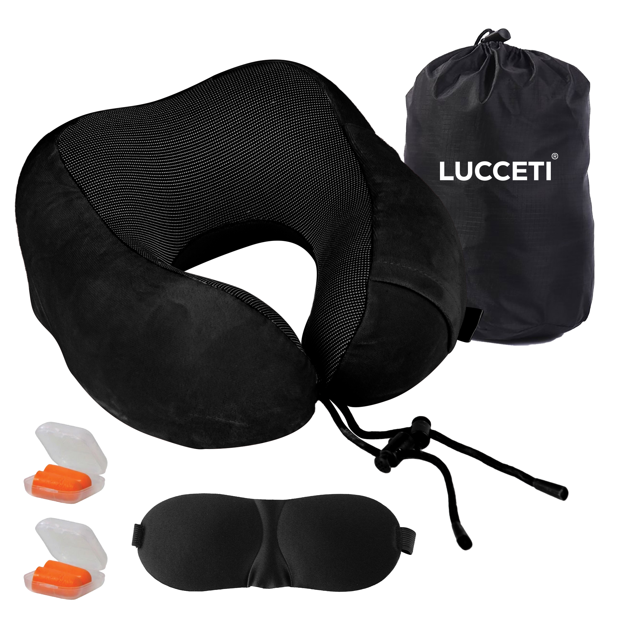 5-delige Nekkussen Set - Reiskussen voor Vliegtuig - Auto - Travel Pillow - Slaapmasker en Oordopjes