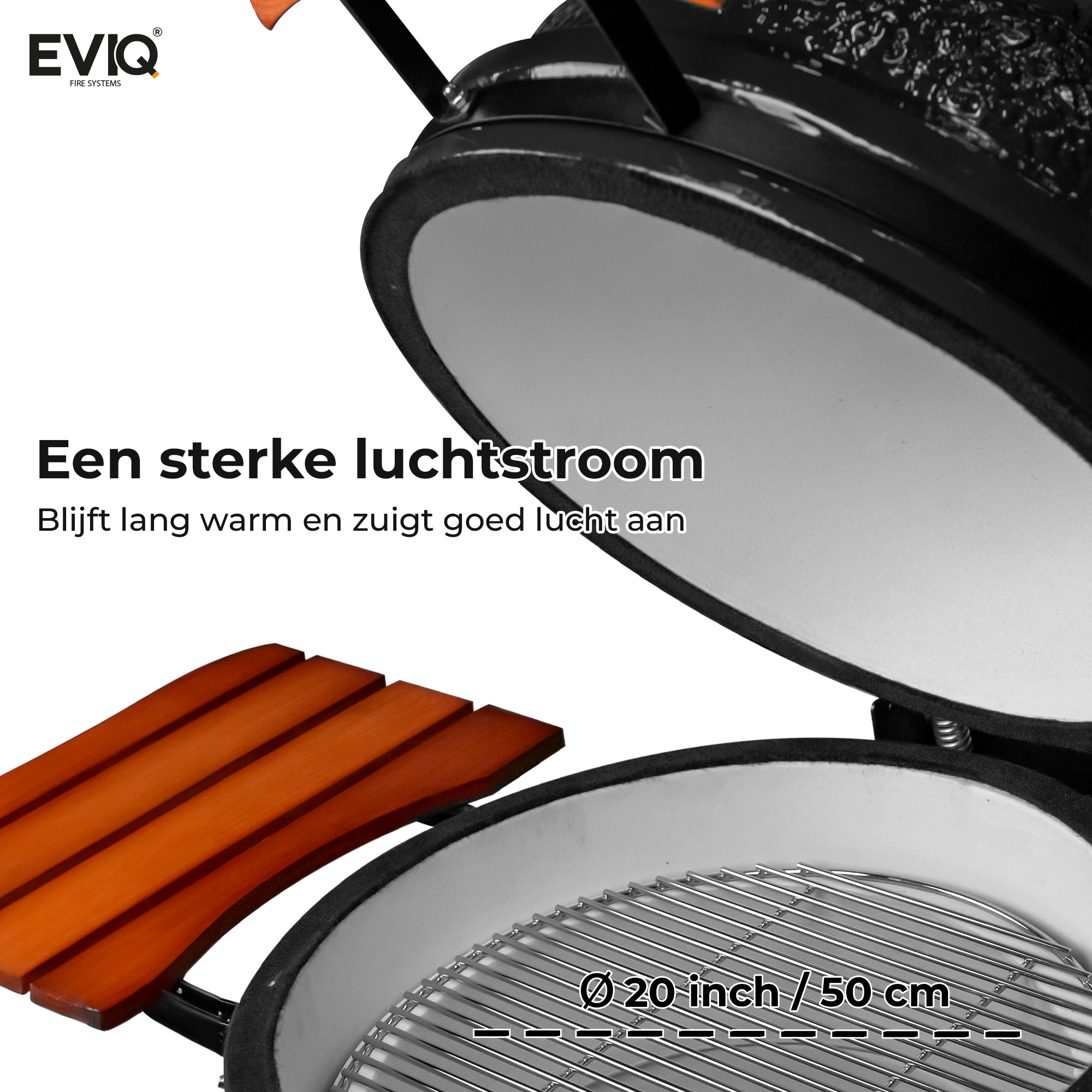 BBQ - Kamado - 21" - Grillmaster - Houtskoolbarbecue - Keramisch - Grijs