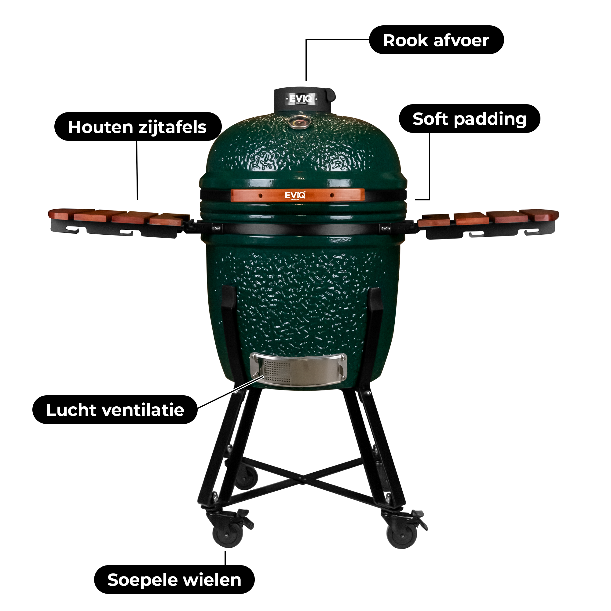 BBQ - Kamado - 21" - Grillmaster - Houtskoolbarbecue - Keramisch - Groen