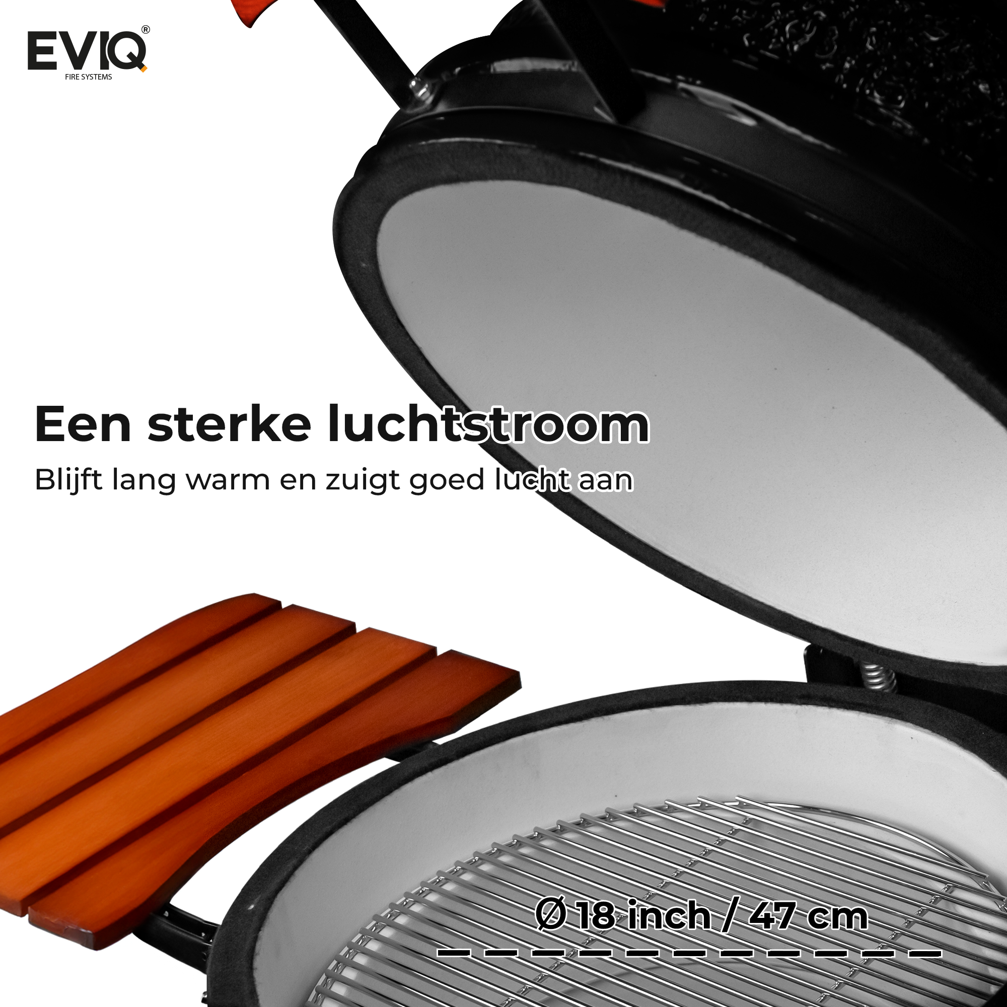 BBQ - Kamado - 18" - Grillmaster - Houtskoolbarbecue - Keramisch - Zwart