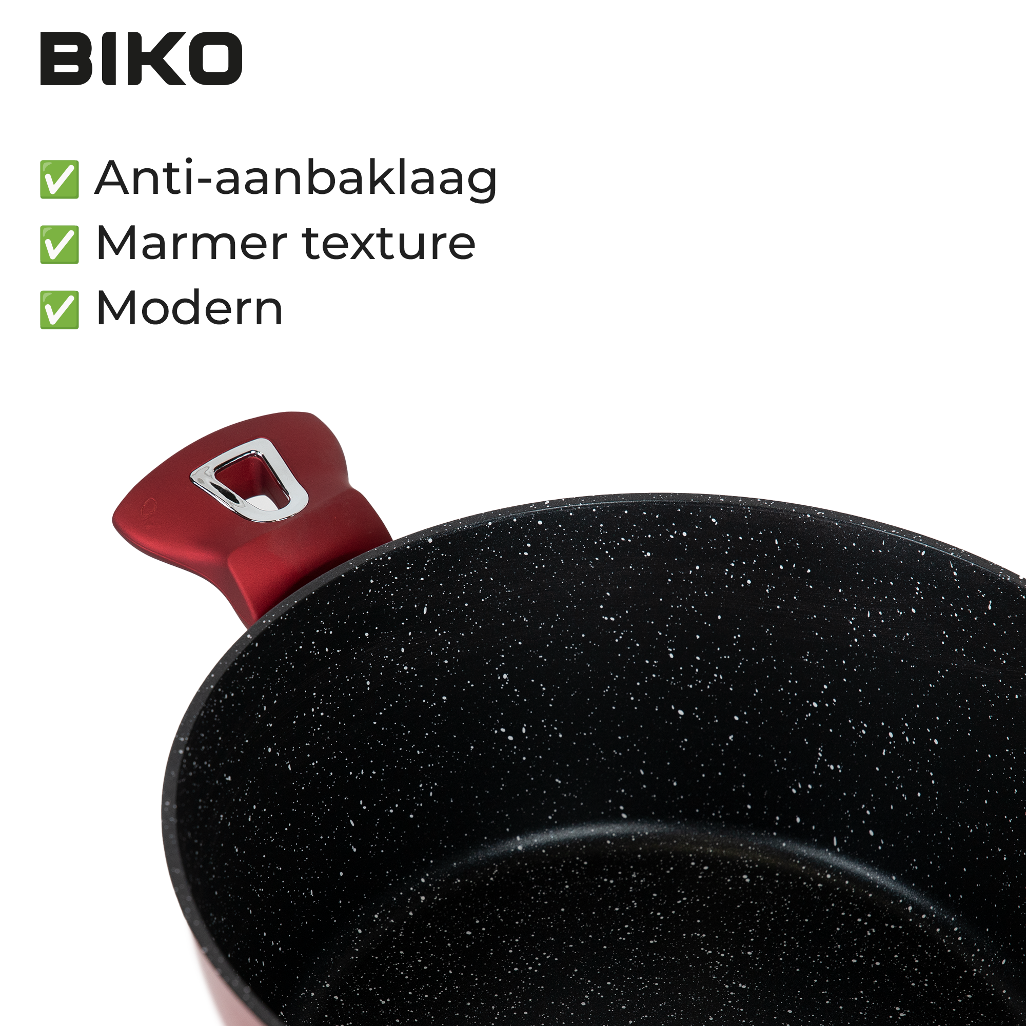 Pannenset Profiline 10 delig met anti-aanbaklaag - Rood