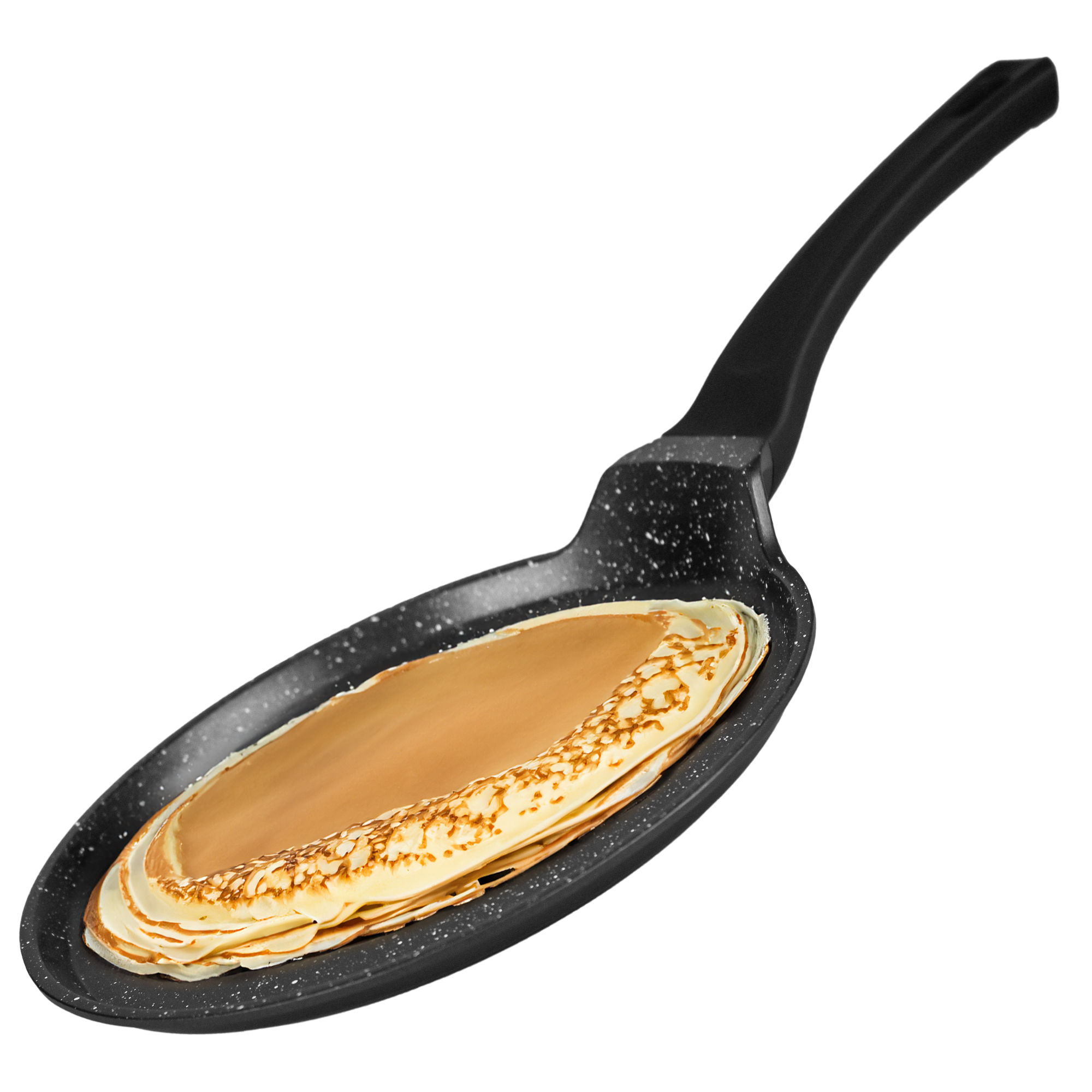 Pannenkoekenpan - Pannenkoekpan - Crêpepan - Marmeren coating - Inductie - 26cm - Zwart