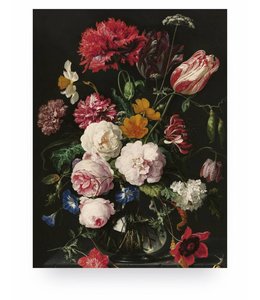 Print op hout Golden Age Flowers 2, M