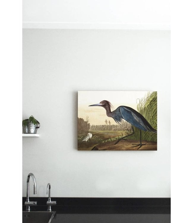 Wood print Blue Crane M 80 x 60 cm - KEK Amsterdam