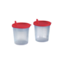 Urinebeker 125 ml met rood klikdeksel 100 stuks