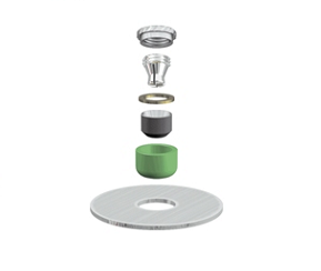 ALPHADENT NV OL 0895 TI - CEKA AXIAL REVERSE M3: Matrize zum Einkleben in Stiftwurzelkappen oder in Stegkonstruktionen. Patrize zur Verankerung in Kunststoff.