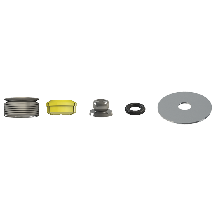 NOBIL METAL 50-404-54 - LV SFE 50% axial: Matrizengehäuse zum Einpolymerisieren, Patrize zum Angießen an EM