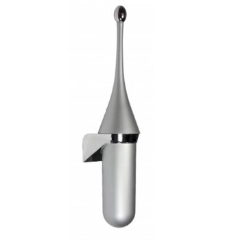 PlastiQline Porte-brosse de toilette en plastique - aspect acier inoxydable