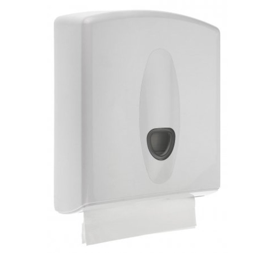 Distributeur d'essuie-mains midi en plastique blanc