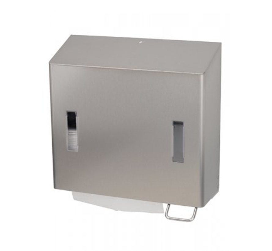 Combination dispenser soap & towel dispenser