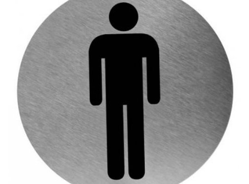 Mediclinics Pictogramme homme en acier inoxydable
