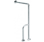Wall -> floor handle stainless steel with extra rod - right