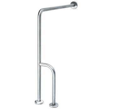 MediQo-line Wall -> floor handle stainless steel with extra rod - left