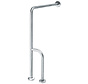 Wall -> floor handle stainless steel with extra rod - left