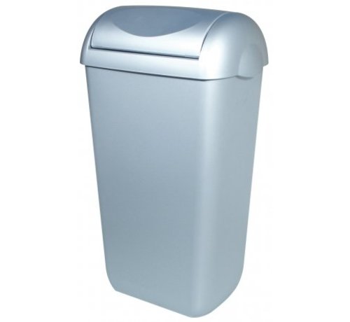 PlastiQline  Waste bin plastic stainless steel look 43 liter swing