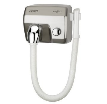 Mediclinics Séchoir à bouton poussoir aspect acier inoxydable avec tuyau