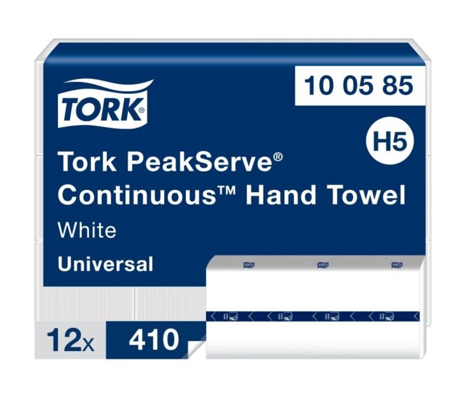 Serviette continue PeakServe 1 couche blanche H5 universelle - 100585