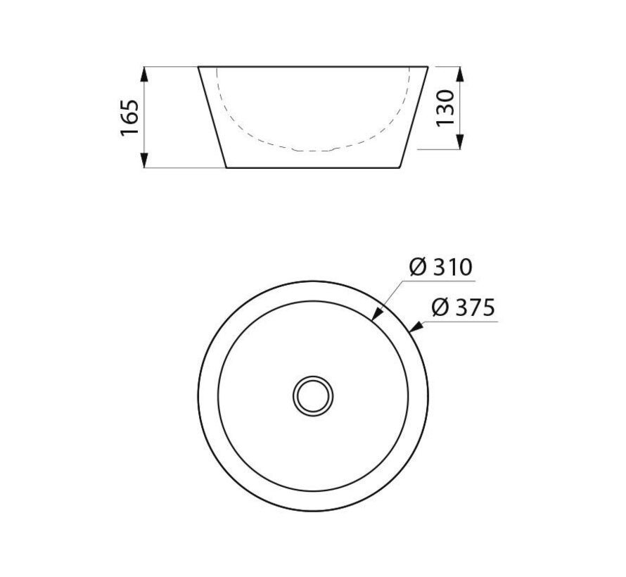 ALGUI countertop washbasin black