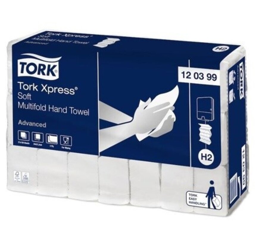 Tork Xpress soft Multifold hand towel 2-ply white H2 - 120399