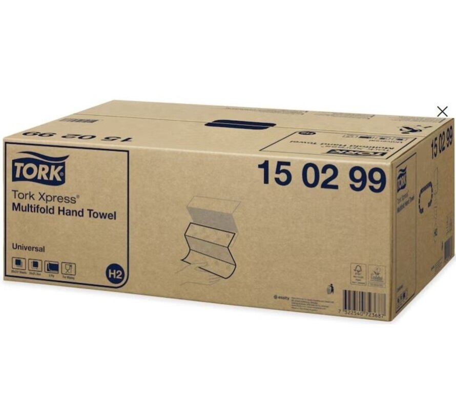 Tork Xpress Multifold hand towel Universal 2-ply white H2 - 150299