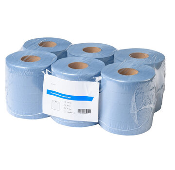 HS Poetsrol midi blauw recycled 2-laags (6 x 135 m)