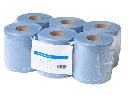 HS Rouleau d'essuyage midi bleu recyclé 2 plis (6 x 135 m)