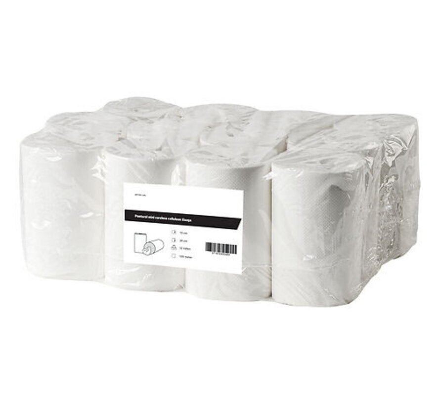Mini wiping roll cellulose 2-ply coreless (12 x 72 m) - 2183-FSC