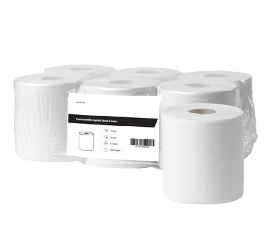 Midi wiping roll recycled tissue 1-ply (6 x 250 m) - 2185-FSC