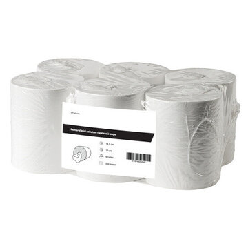 HS Midi wiping roll cellulose 1-ply coreless (6 x 300 m)